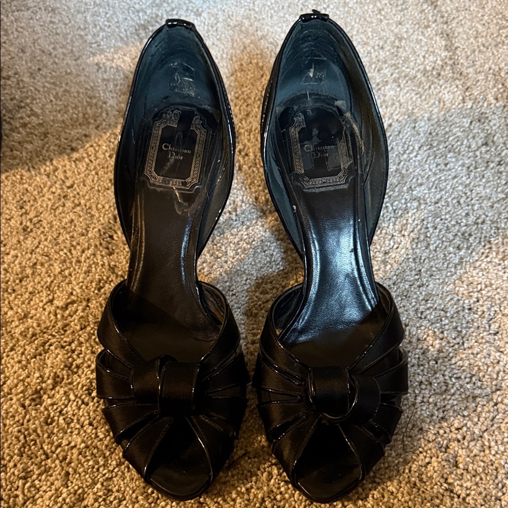 Dior Black Open-Toe Heels